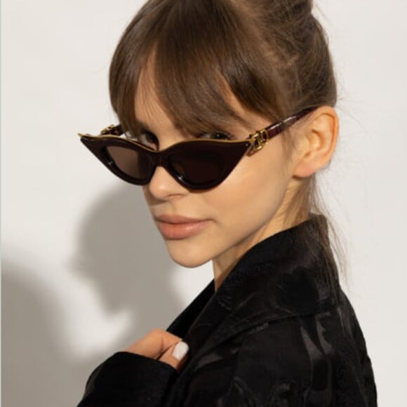 NEW V-GOLDCUT VLS-114B VALENTINO SUNGLASSES BORDEAUX CAT EYE EYEWEAR VALENTINO - Picture 6 of 13